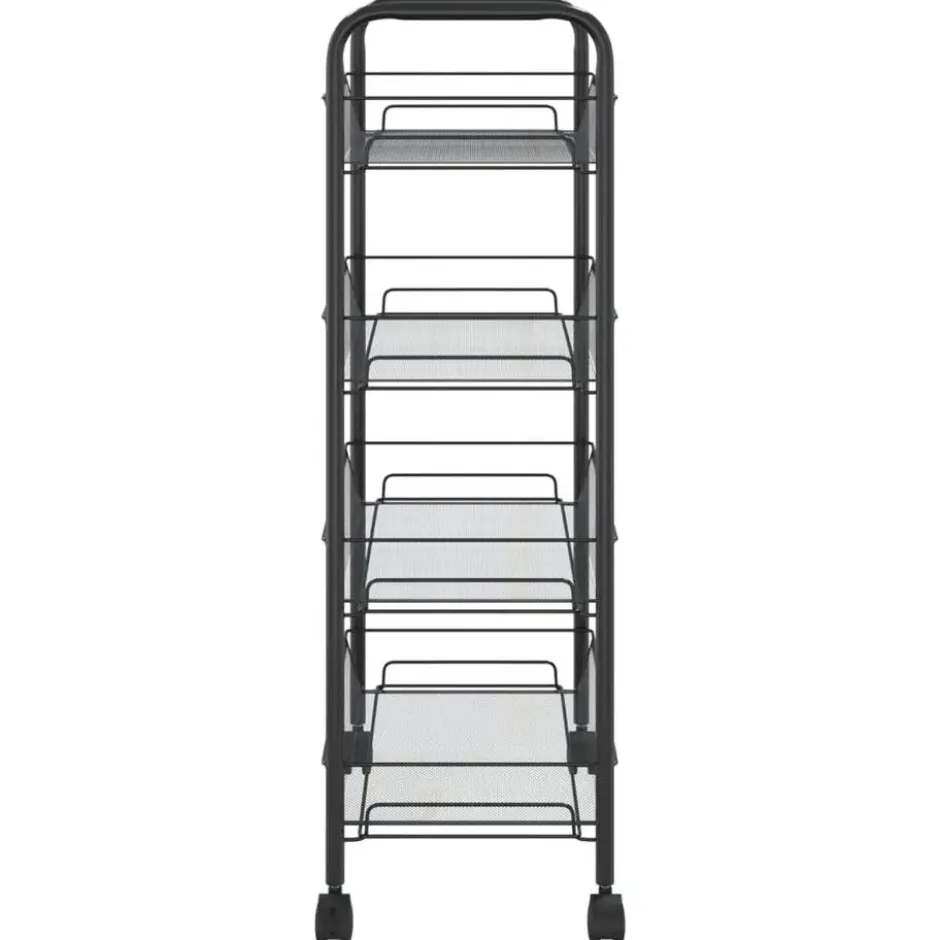vidaXL - Keukentrolley - Zwart - IJzer - 46 x 26 x 85 cm