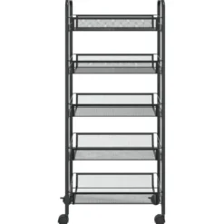 vidaXL - Keukentrolley - Zwart - IJzer - 46 x 26 x 105 cm