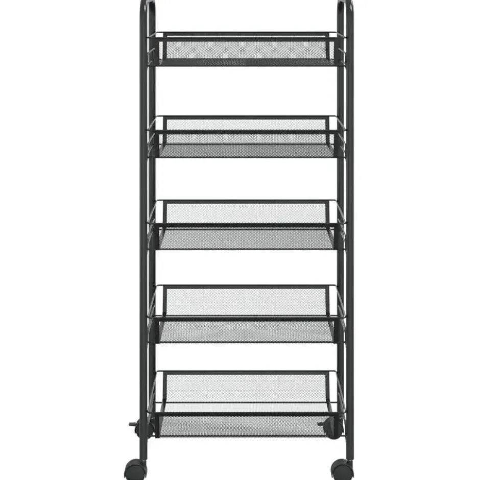 vidaXL - Keukentrolley - Zwart - IJzer - 46 x 26 x 105 cm