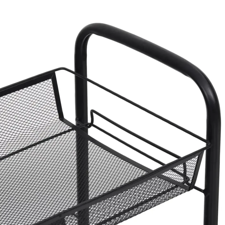 vidaXL - Keukentrolley - Zwart - IJzer - 46 x 26 x 105 cm