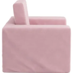 vidaXL Kinder slaapbank inklapbaar - Roze zacht pluche - 52x38x34 cm