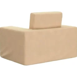 vidaXL Kinder slaapbank inklapbaar - Crème zacht pluche - 52x38x34 cm