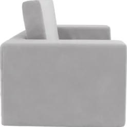 vidaXL Kinder slaapbank 2-zits inklapbaar - Lichtgrijs zacht pluche - 84x38 cm
