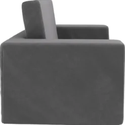 vidaXL Kinder slaapbank 2-zits inklapbaar - Antraciet zacht pluche - 84x38 cm