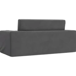 vidaXL Kinder slaapbank 2-zits inklapbaar - Antraciet zacht pluche - 84x38 cm