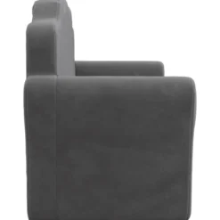 vidaXL Kinder slaapbank 2-zits inklapbaar - Antraciet zacht pluche - 94 cm