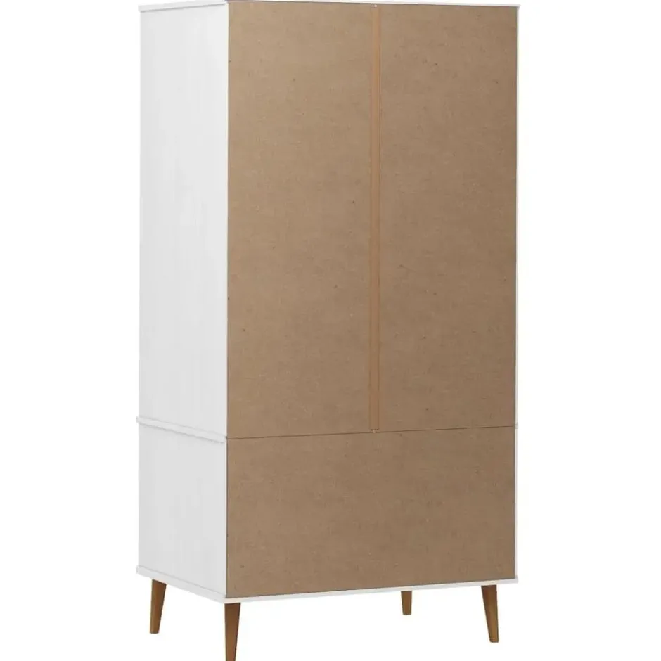 vidaXL - Kledingkast MOLDE met 2 lades - Grenenhout - Wit - 90x55x175 cm