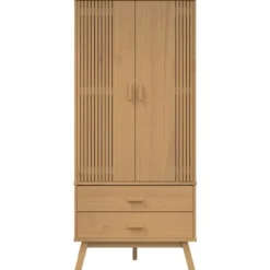 vidaXL - Kledingkast OLDEN met 2 lades - Grenenhout - Bruin - 76.5x53x172 cm