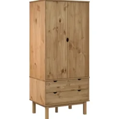 vidaXL - Kledingkast OTTA met 2 lades - Grenenhout - Bruin - 76.5x53x172 cm