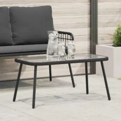 vidaXL - Koffietafel - Black - Metal - 90 x 45 x 43 cm