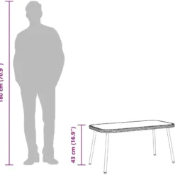 vidaXL - Koffietafel - Black - Metal - 90 x 45 x 43 cm