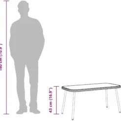 vidaXL - Koffietafel - Black - Metal - 90 x 45 x 43 cm
