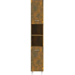 vidaXL - Kolomkast met 2 deuren - Gerookt eiken - Bewerkt hout - 30x30x179 cm