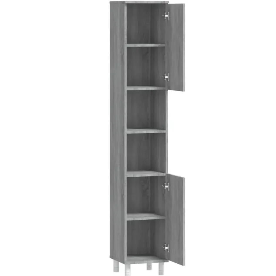 vidaXL - Kolomkast met 2 deuren - Grijs sonoma eiken - Hout - 30x30x179 cm