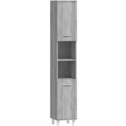 vidaXL - Kolomkast met 2 deuren - Grijs sonoma eiken - Hout - 30x30x179 cm