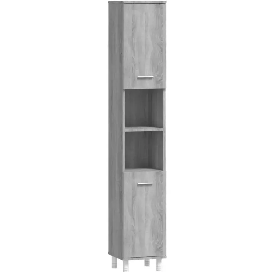 vidaXL - Kolomkast met 2 deuren - Grijs sonoma eiken - Hout - 30x30x179 cm