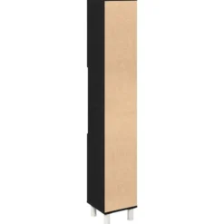 vidaXL - Kolomkast met 2 deuren 2 vakken - Zwart eiken - Hout - 30x30x179 cm