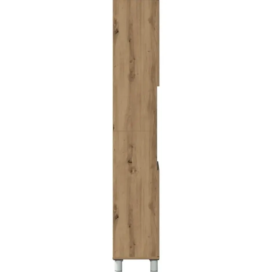vidaXL - Kolomkast met 2 deuren 2 vakken - Artisan eiken - Hout - 30x30x179 cm