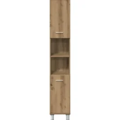vidaXL - Kolomkast met 2 deuren 2 vakken - Artisan eiken - Hout - 30x30x179 cm