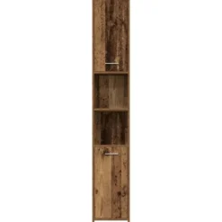 vidaXL - Kolomkast met 2 deuren 2 vakken - Zwart eiken - Hout - 30x30x183.5 cm