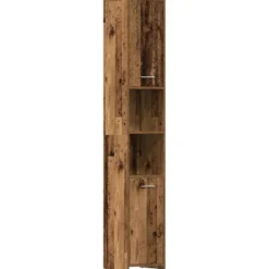 vidaXL - Kolomkast met 2 deuren 2 vakken - Zwart eiken - Hout - 30x30x183.5 cm