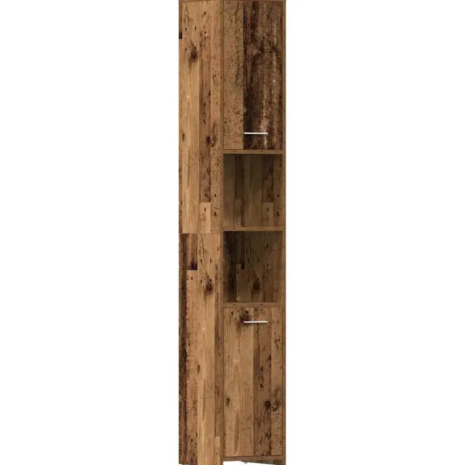 vidaXL - Kolomkast met 2 deuren 2 vakken - Zwart eiken - Hout - 30x30x183.5 cm