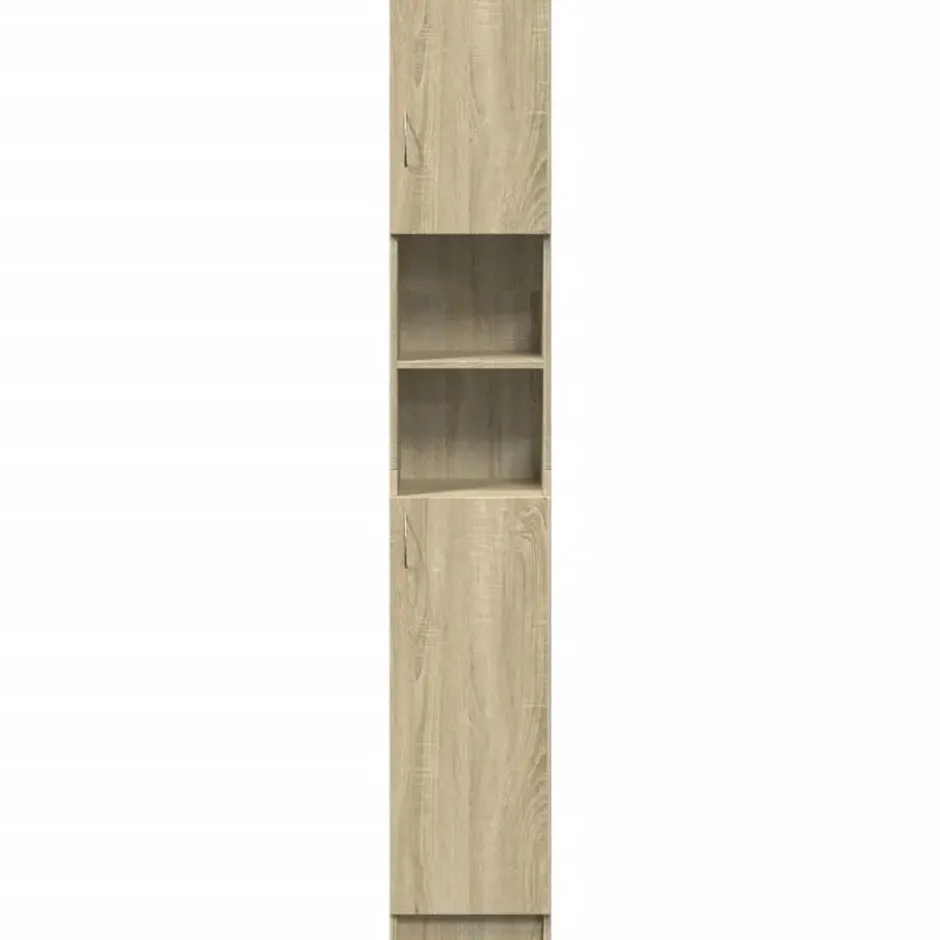 vidaXL - Kolomkast met 2 deuren 2 vakken - Sonoma eiken - Hout - 32x25.5x190 cm