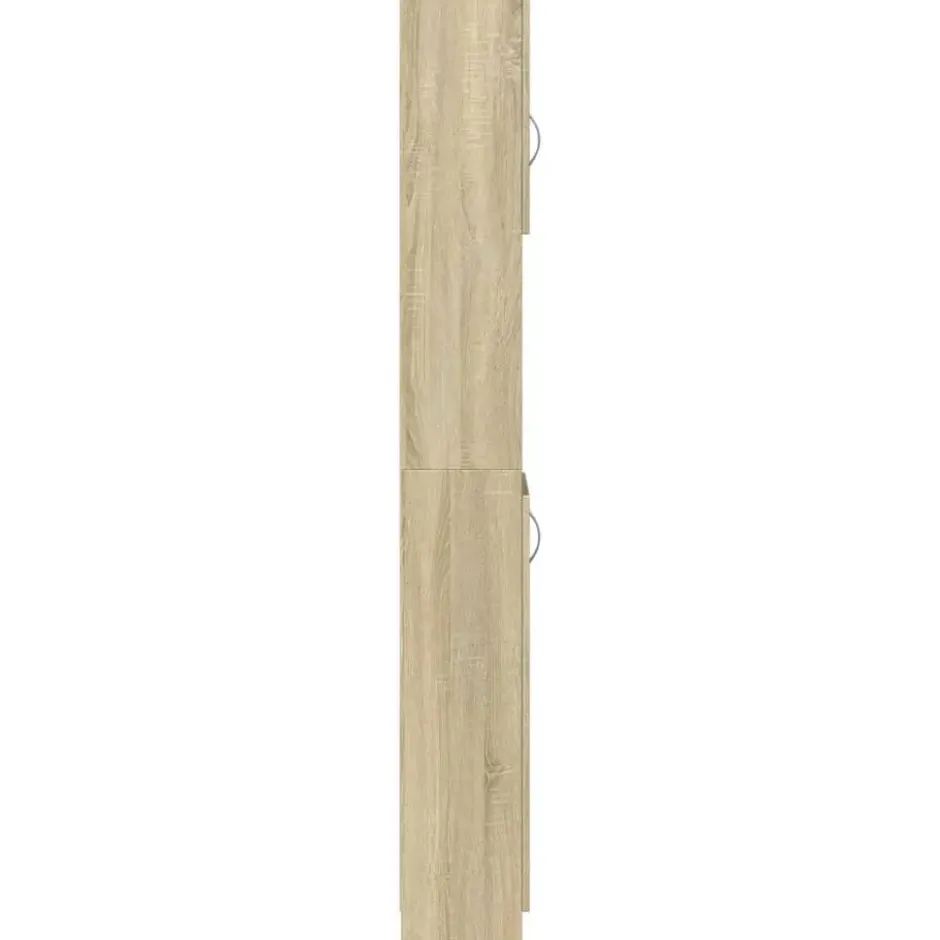 vidaXL - Kolomkast met 2 deuren 2 vakken - Sonoma eiken - Hout - 32x25.5x190 cm