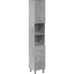 vidaXL - Kolomkast met 2 deuren 2 vakken - Betongrijs spaanplaat - 30x30x190 cm