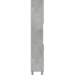 vidaXL - Kolomkast met 2 deuren 2 vakken - Betongrijs spaanplaat - 30x30x190 cm