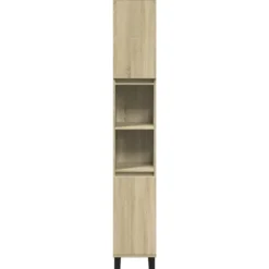 vidaXL - Kolomkast met 2 deuren 2 vakken - Sonoma eiken - Hout - 30x30x190 cm