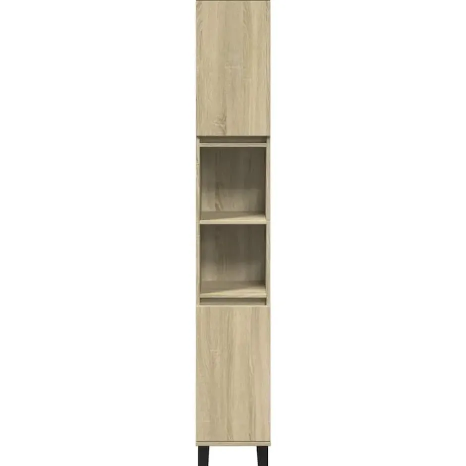 vidaXL - Kolomkast met 2 deuren 2 vakken - Sonoma eiken - Hout - 30x30x190 cm