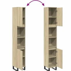 vidaXL - Kolomkast met 2 deuren 2 vakken - Sonoma eiken - Hout - 30x30x190 cm