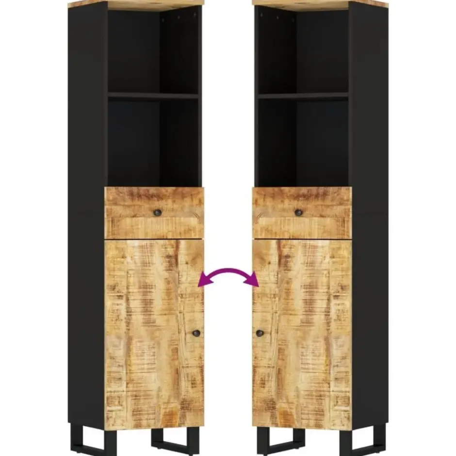 vidaXL - Kolomkast met 1 lade 1 deur 2 vakken - Lichtbruin - Hout - 38x33x160 cm