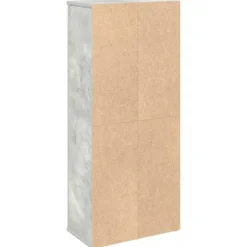vidaXL - Kolomkast met rolhouder - Betongrijs - Bewerkt hout - 39x22x90 cm