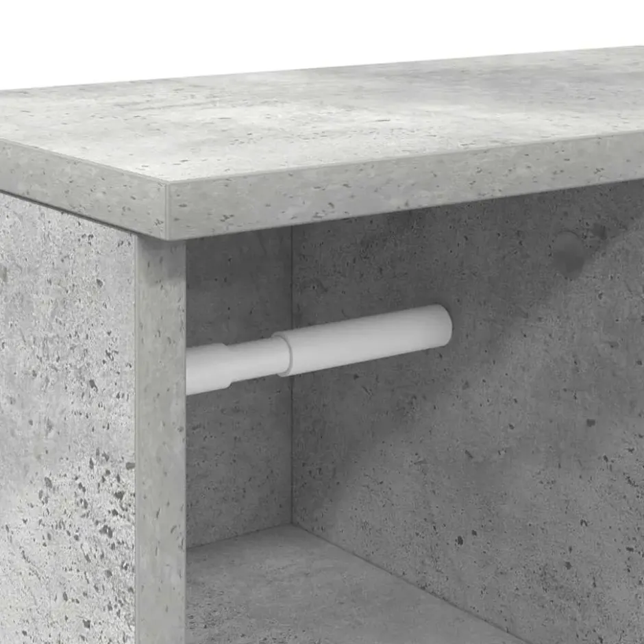 vidaXL - Kolomkast met rolhouder - Betongrijs - Bewerkt hout - 39x22x90 cm