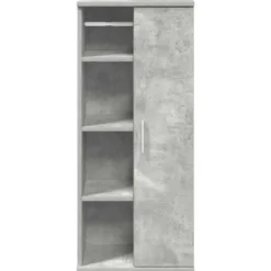 vidaXL - Kolomkast met rolhouder - Betongrijs - Bewerkt hout - 39x22x90 cm