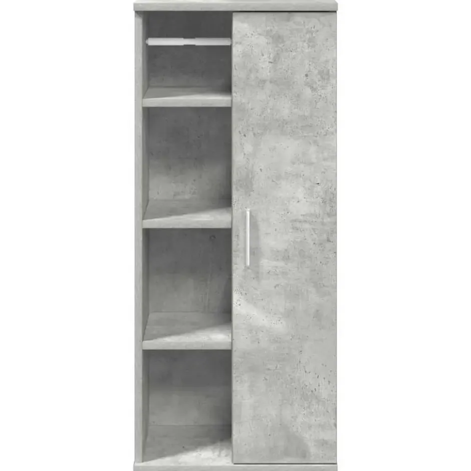vidaXL - Kolomkast met rolhouder - Betongrijs - Bewerkt hout - 39x22x90 cm