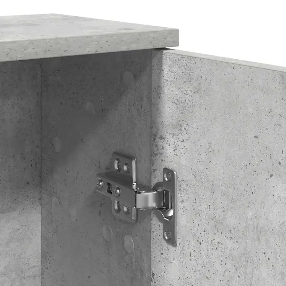 vidaXL - Kolomkast met rolhouder - Betongrijs - Bewerkt hout - 39x22x90 cm