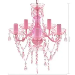 vidaXL - Kunstmatige Kristallen Glazen Plafondlamp - Roze - Glas