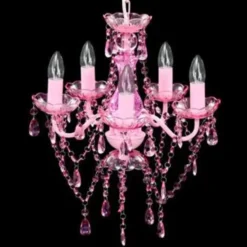vidaXL - Kunstmatige Kristallen Glazen Plafondlamp - Roze - Glas