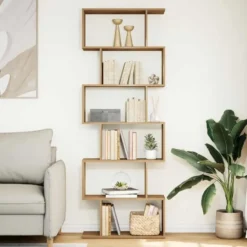 vidaXL - 6-laags Boekenkast voor woonkamers - Artisanaal eiken - 70x24x193 cm