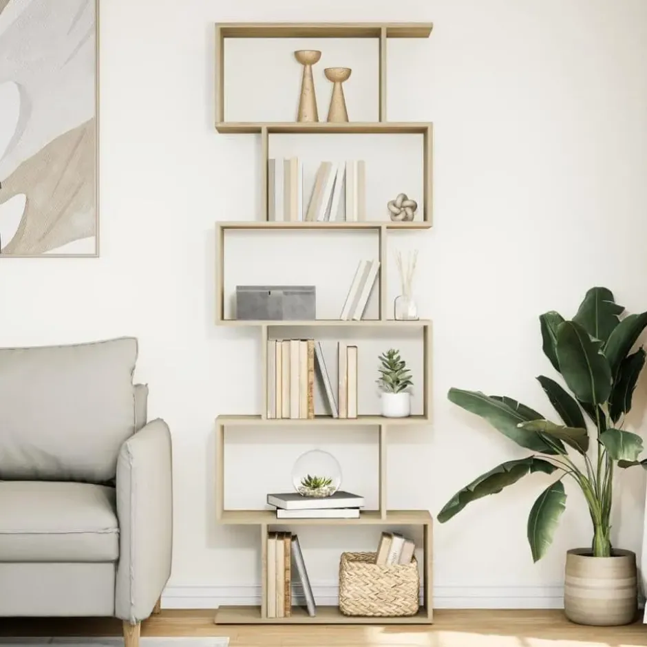 vidaXL - 6-laags Boekenkast voor woonkamers - Sonoma eiken - Hout - 70x24x193 cm