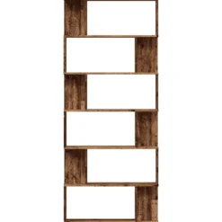 vidaXL - 6-laags Boekenkast voor kantoor - Oud hout - Hout - 80x24x192 cm