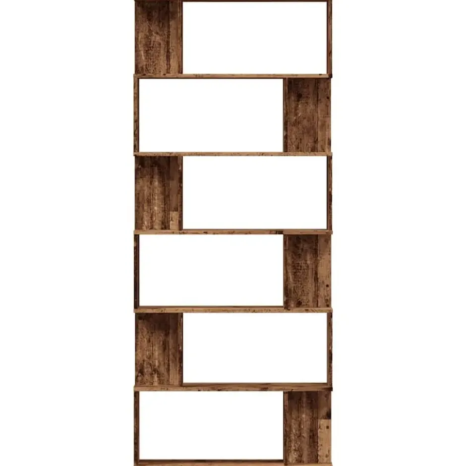vidaXL - 6-laags Boekenkast voor kantoor - Oud hout - Hout - 80x24x192 cm