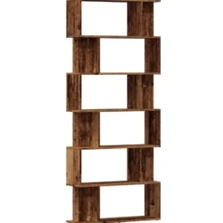 vidaXL - 6-laags Boekenkast voor kantoor - Oud hout - Hout - 80x24x192 cm