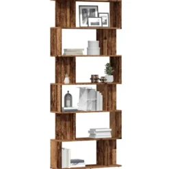 vidaXL - 6-laags Boekenkast voor kantoor - Oud hout - Hout - 80x24x192 cm