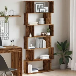 vidaXL - 6-laags Boekenkast voor kantoor - Oud hout - Hout - 80x24x192 cm