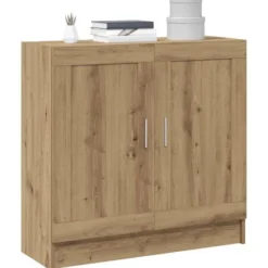 vidaXL - 2-laags Dressoir met 2 deuren - Artisanaal eiken - 82.5x30.5x80 cm