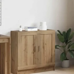 vidaXL - 2-laags Dressoir met 2 deuren - Artisanaal eiken - 82.5x30.5x80 cm